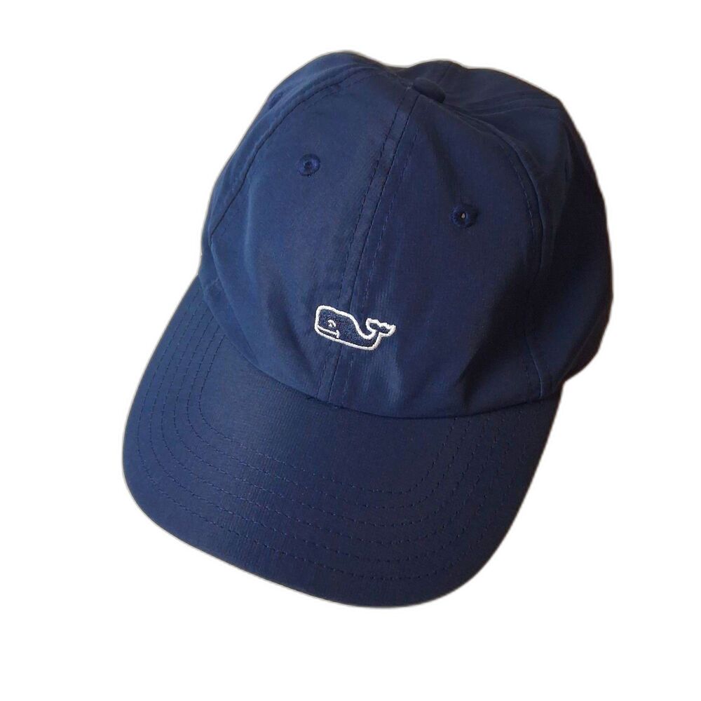 Vineyard Vines Adult Hat Cap Strapback Solid Blue Whale Logo
